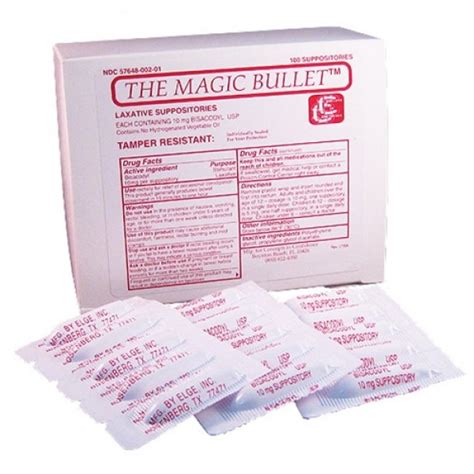 Magic bullet suppository box of 100